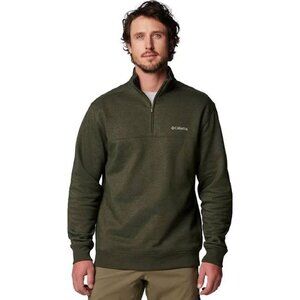 Columbia Mens Olive Green 1/4 Zip Pullover Fleece Sweatshirt Jacket XXL Casual
